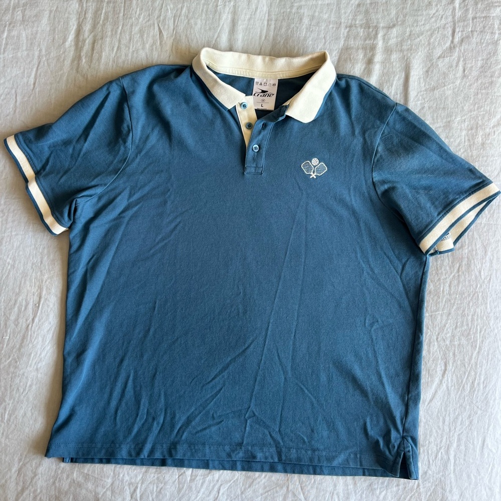 Aldi Cotton Blue Polo Pickleball Shirt